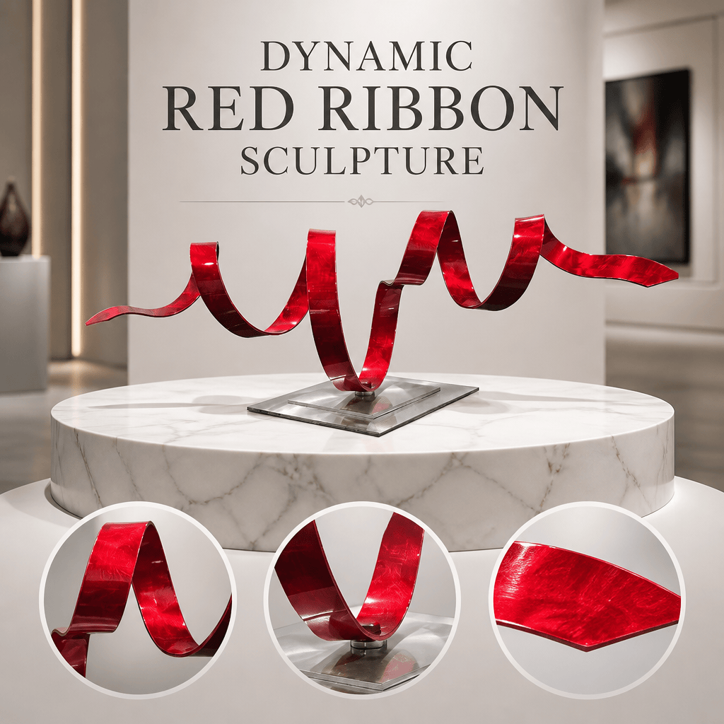 (Crimson Signal) - Metal Sculpture 21"x8"