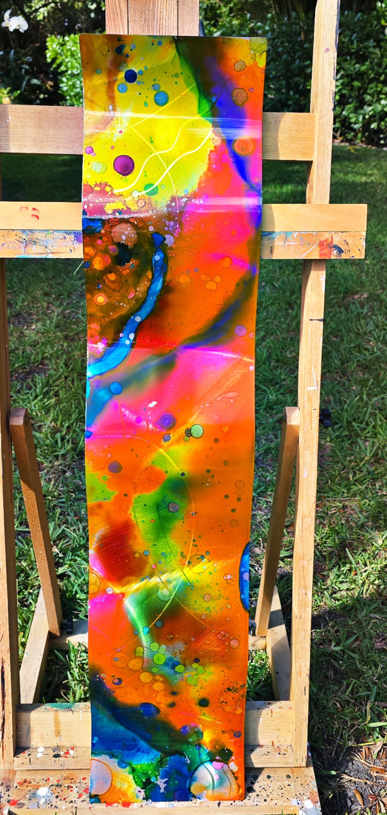 Citrus Burst - Metal Wave Art 10"x46"