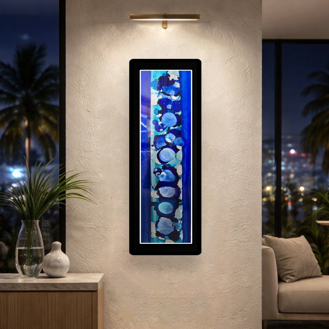 Cobalt Orbs - Metal Wall Art 9"x27"