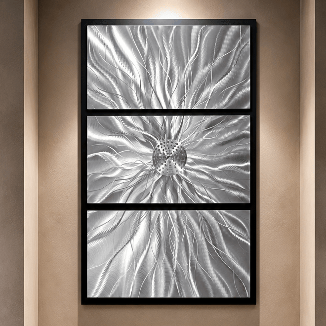 The Emanation - Three-Panel Brushed Aluminum Wall Art 27"x40"