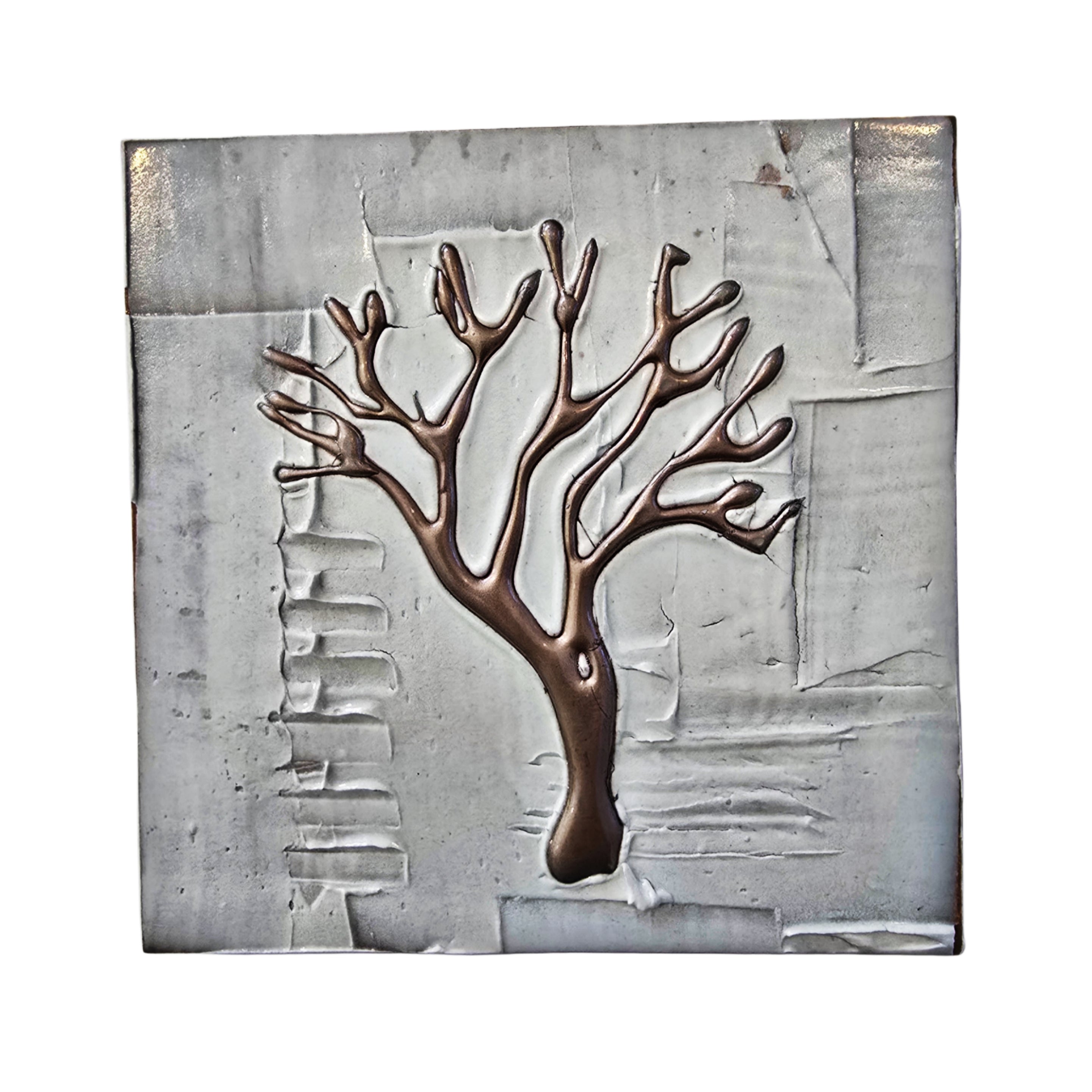 Quiet Grove - 4-Panel Metal Wall Art Set 6"x6" Each