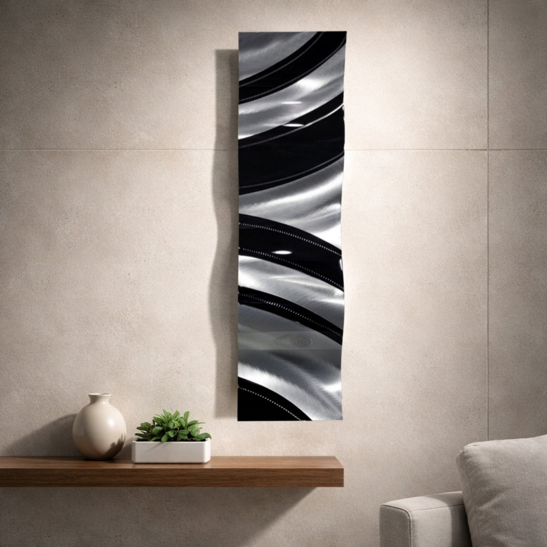 Shadow Ribbon - Metal Wave Wall Art 6"x23"  (w67)