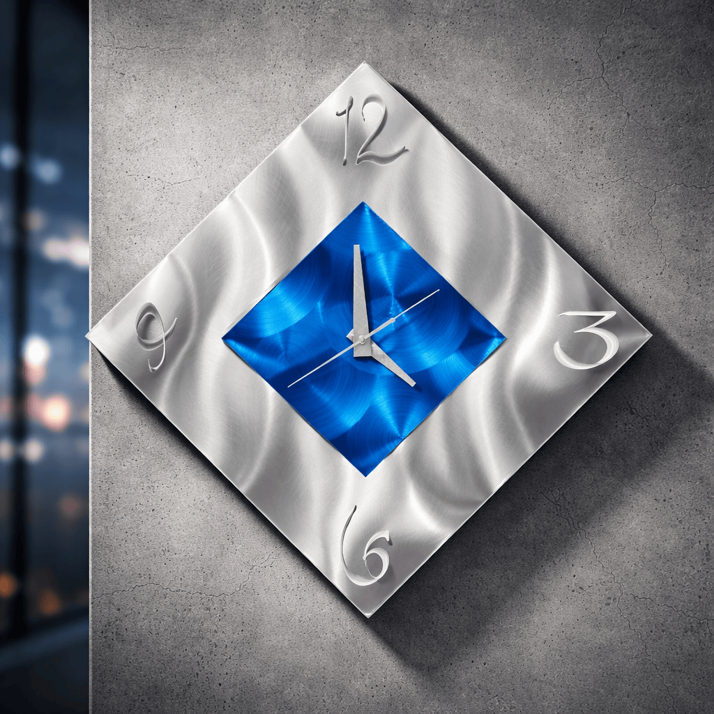 Azure Compass - Metal Wall Clock 12"x12"