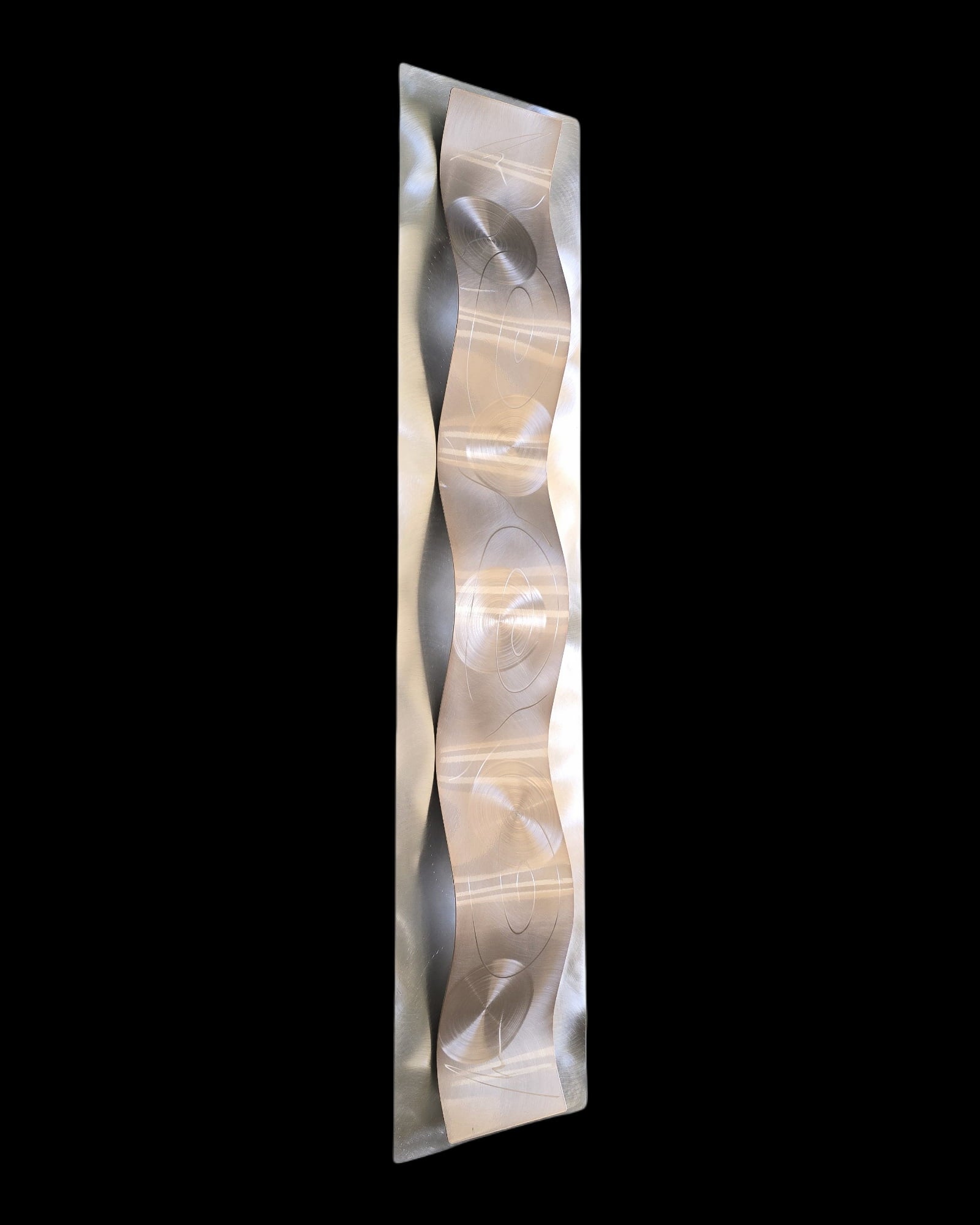 Gilded Spiral - Metal Wave Wall Art 10"x47"