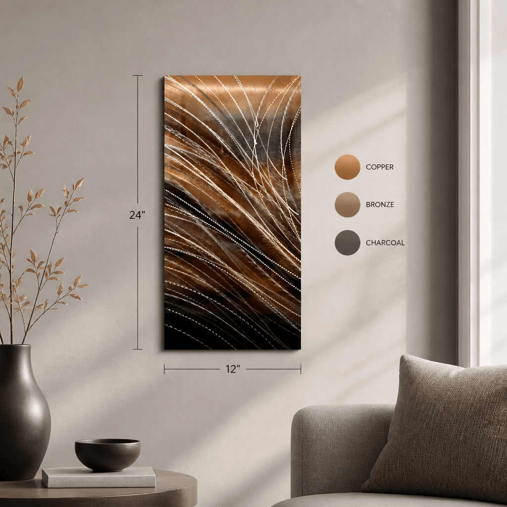 Bronze Veil - Metal Wall Art 12"x24"
