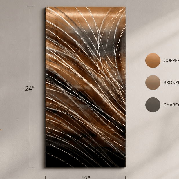 Bronze Veil - Metal Wall Art 12"x24"