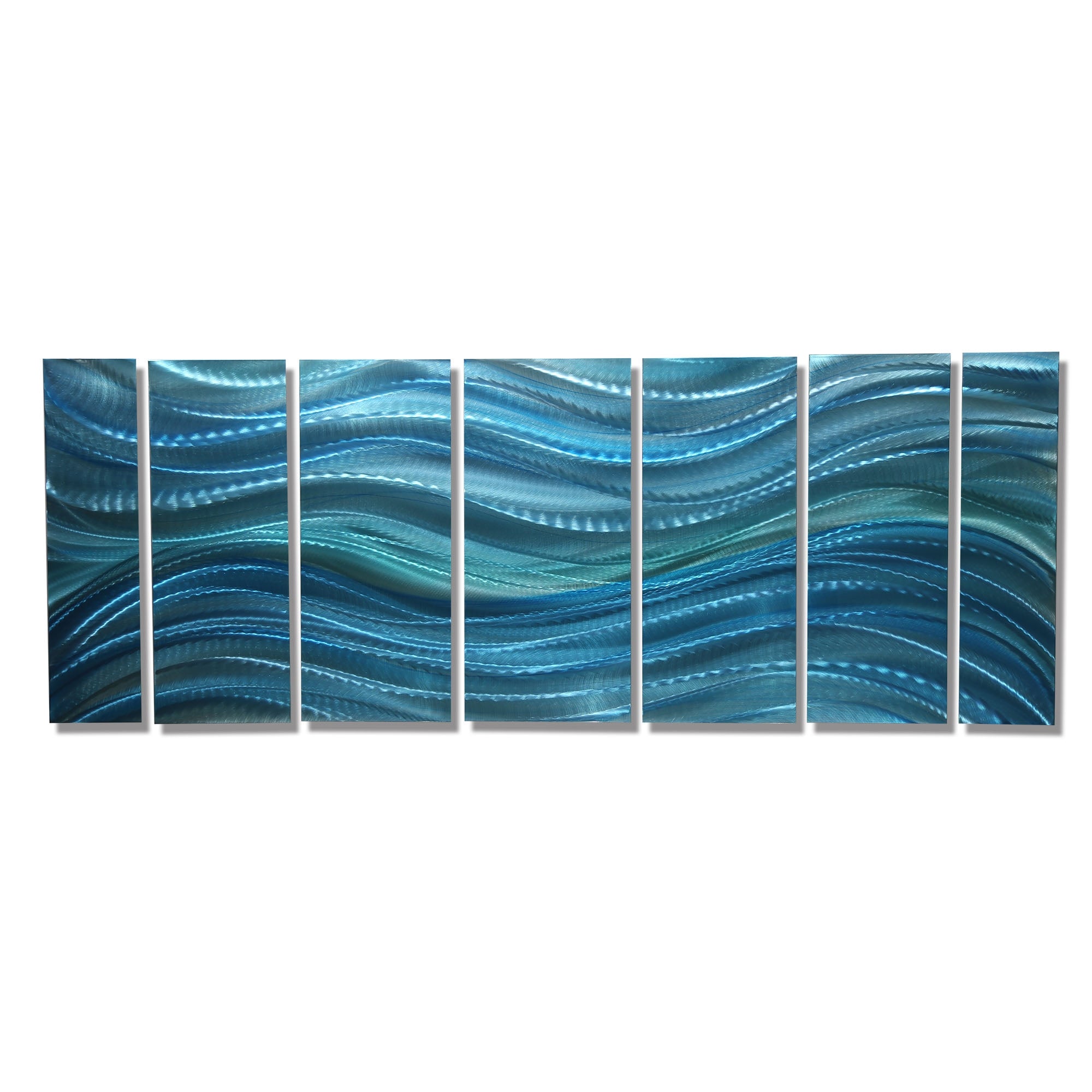 Peaceful Currents - 7-Panel Metal Wall Art 68"x24"