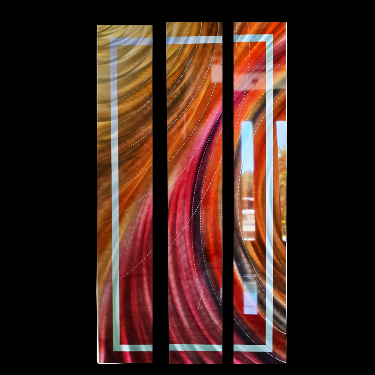 The Wildfire - 3-Panel Metal Wall Art 8"x48" (each)