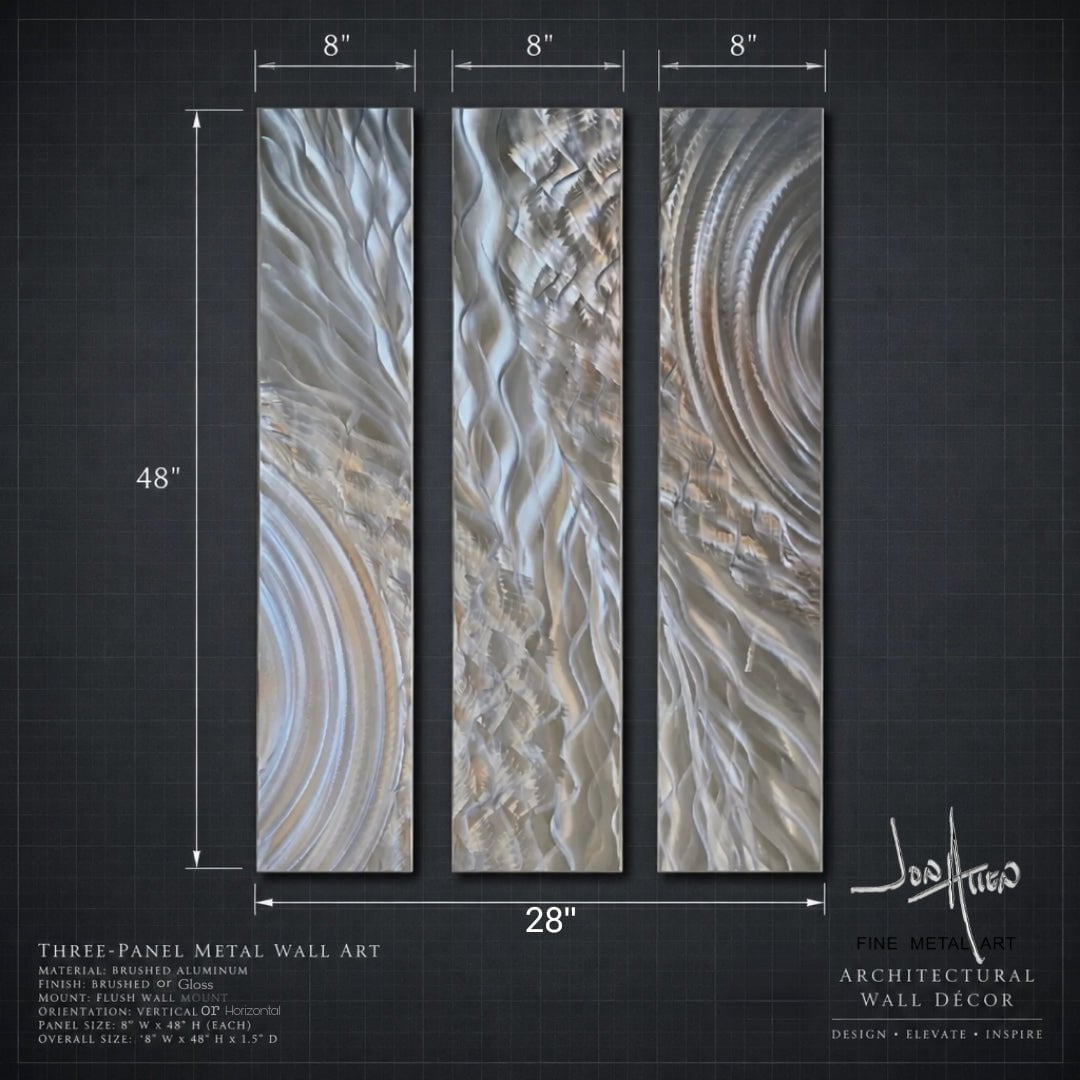 The Fracture - 3-Panel Metal Wall Art 8"x48" (each)