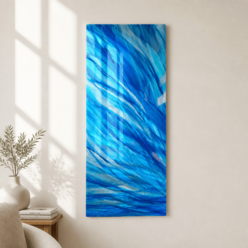 Azure Flow - Metal Wall Art 10"x24"