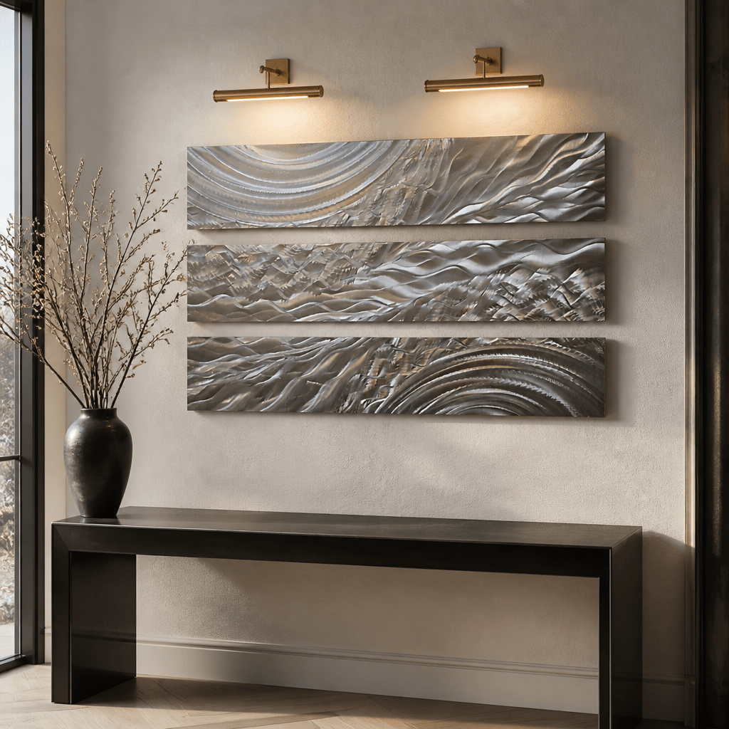 The Fracture - 3-Panel Metal Wall Art 8"x48" (each)