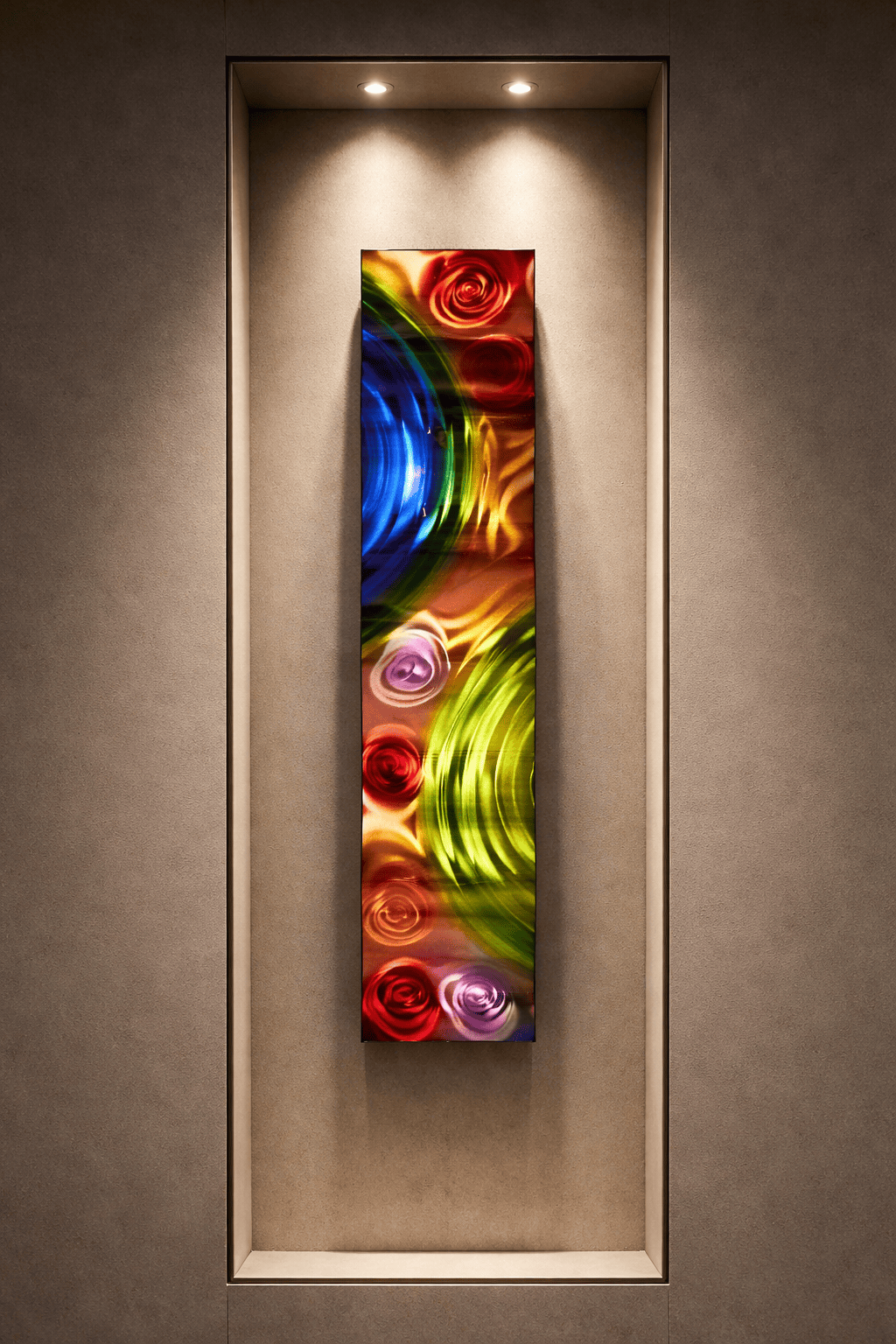Rainbow Vortex - Metal Wave Art 10"x46"