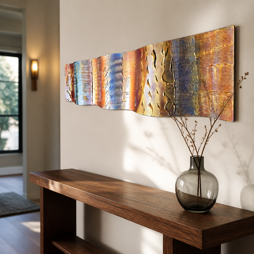 Ember Current Wave - Metal Wall Art 10"x46"