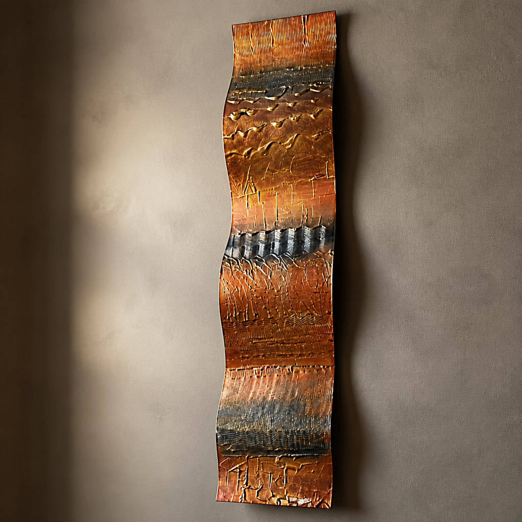 Ember Current Wave - Metal Wall Art 10"x46"
