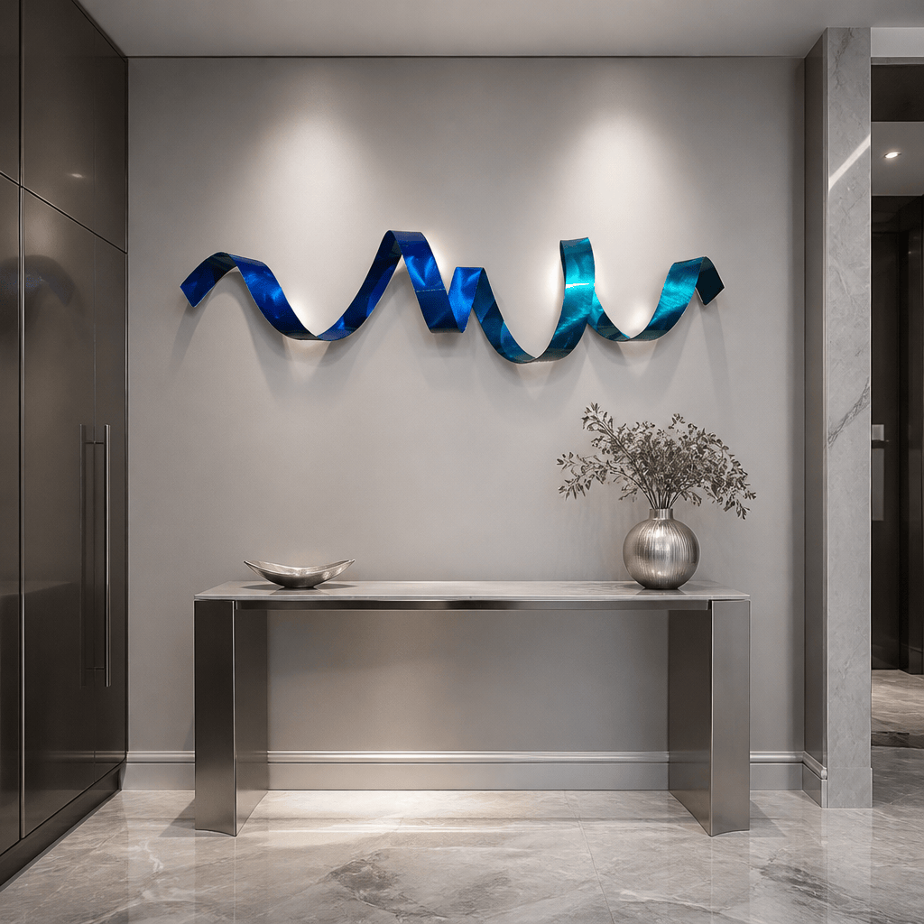 Azure Ascent - Metal Wall Art 44"x11"