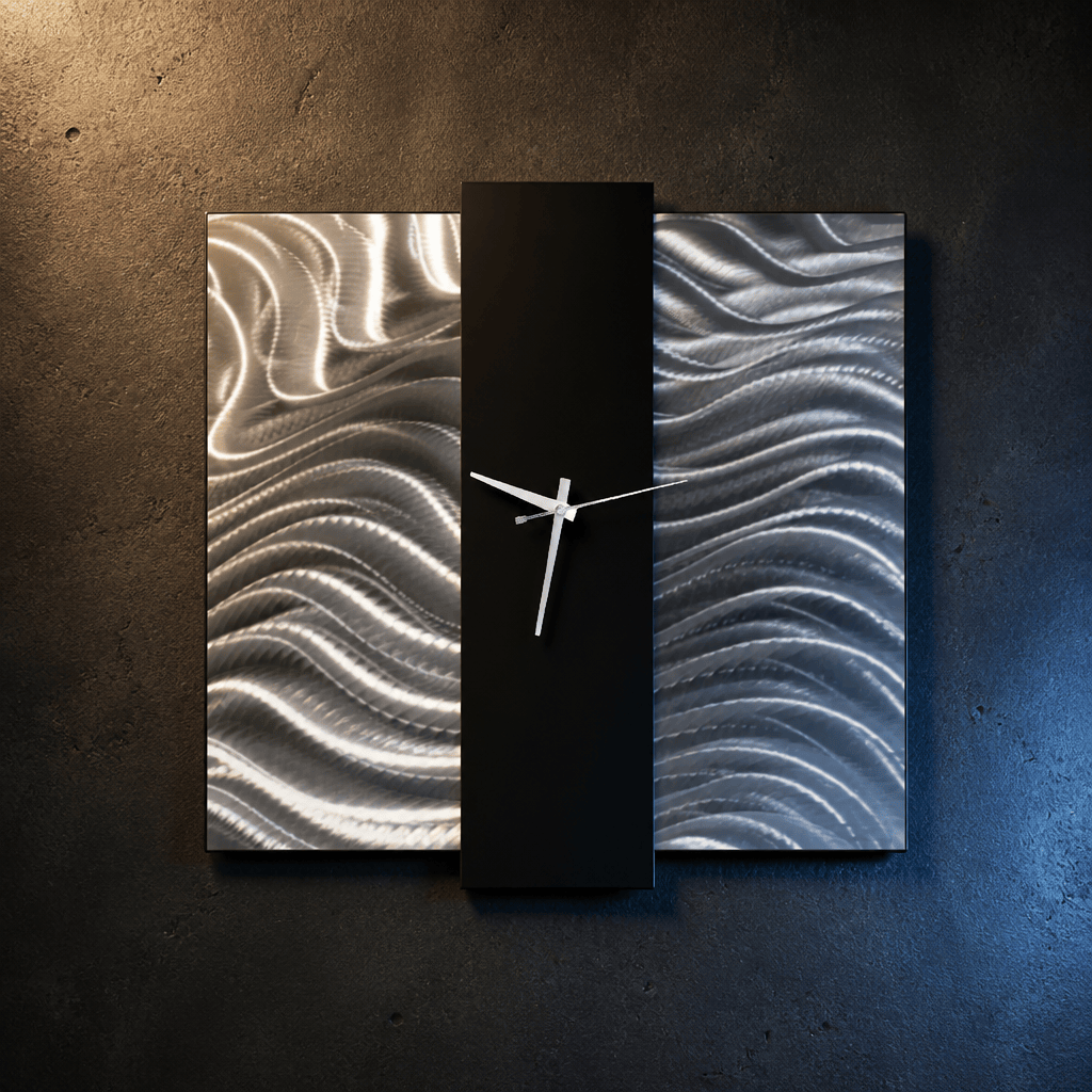 Midnight Current - Metal Wall Clock 24"x24"