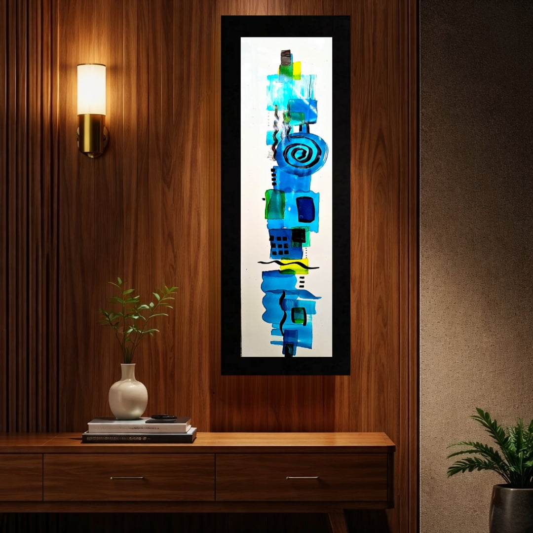 Azure Totem - Metal Wall Art 9"x27"