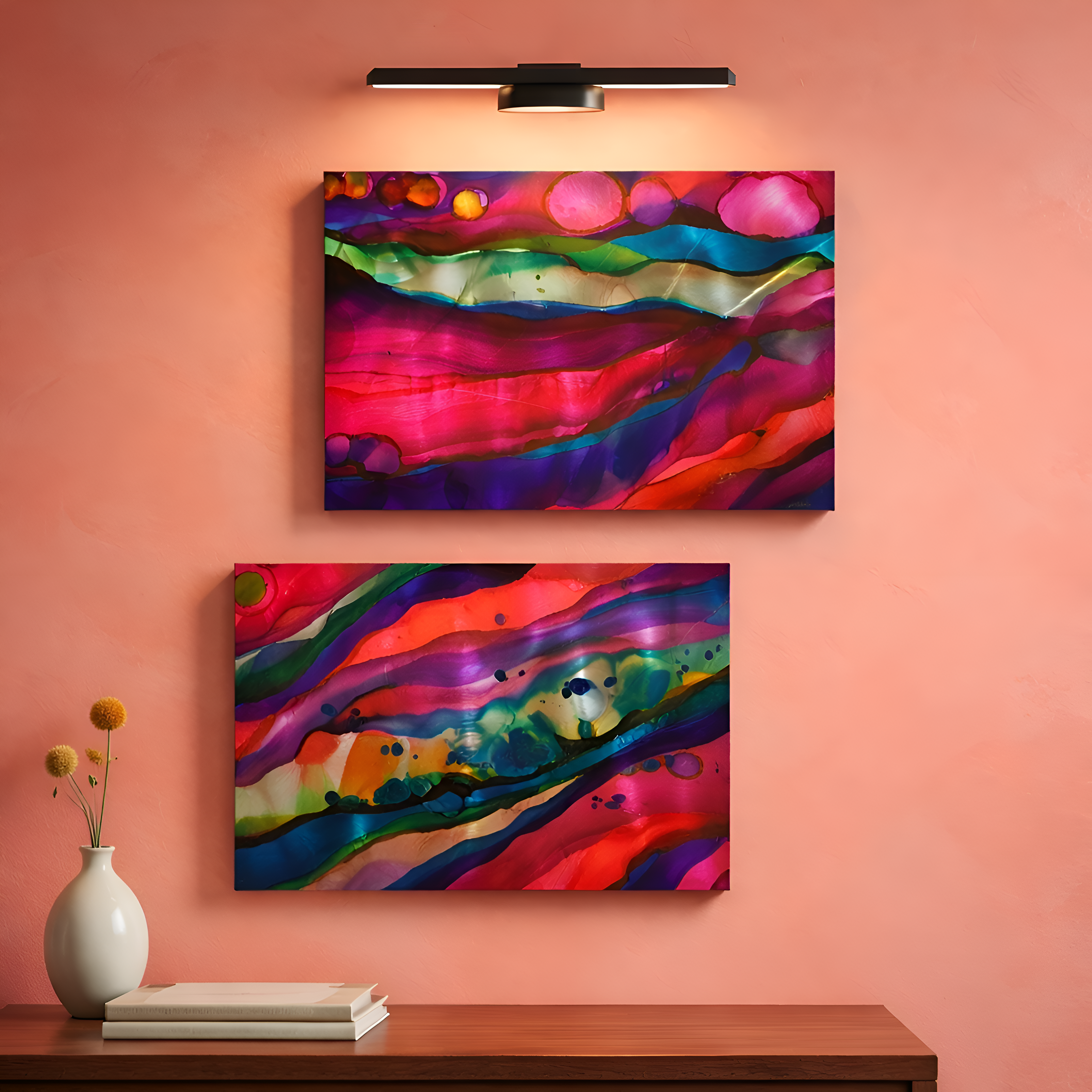 Radiant Surge - Metal Wall Art Diptych 15"x20" (each)
