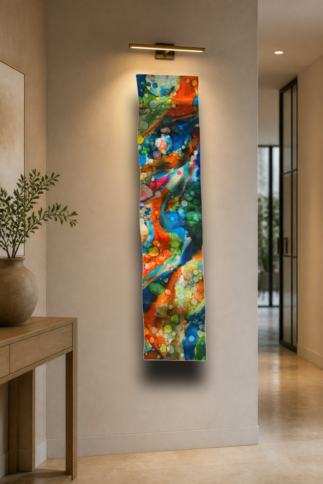 Bubble Burst - Metal Wave Wall Art 46"x10"