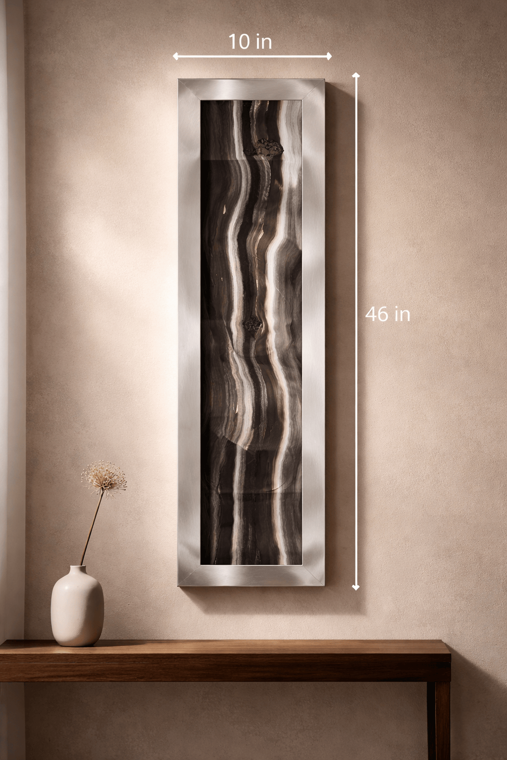 Shadow Flow - Metal Wave Wall Art 10"x46"