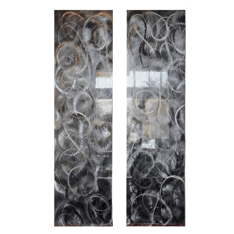 Dual Currents - Metal Wall Art 2-Panel Set 12"x48"