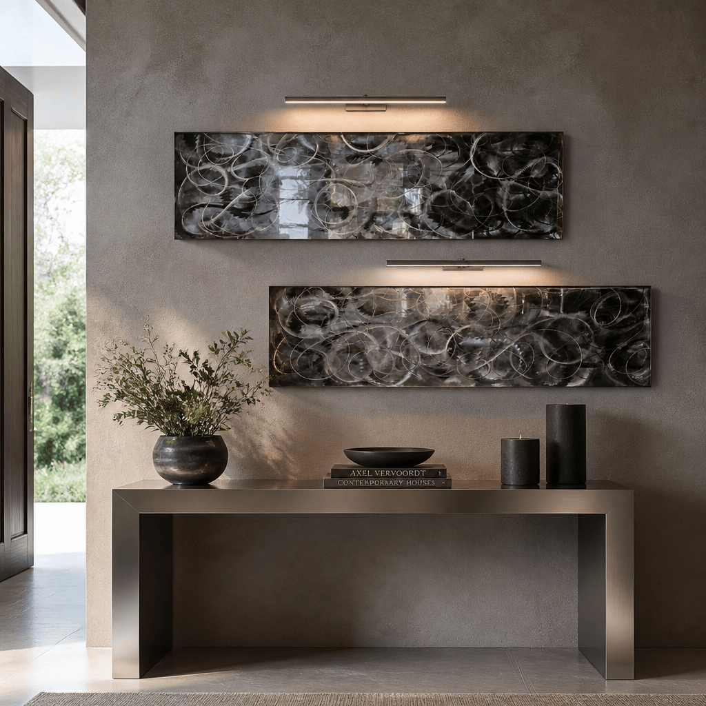 Dual Currents - Metal Wall Art 2-Panel Set 12"x48"