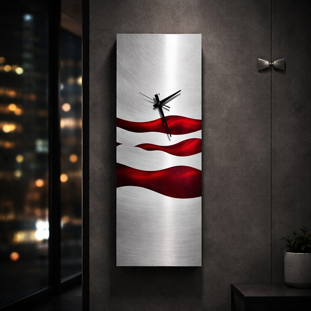 Crimson Tide Clock - Metal Wall Clock 9"x24" (c25)