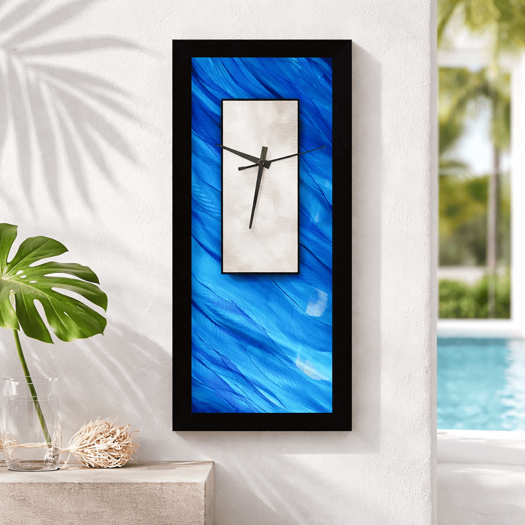 Infinate Grace - Blue Metal Wall Clock 12"x28"