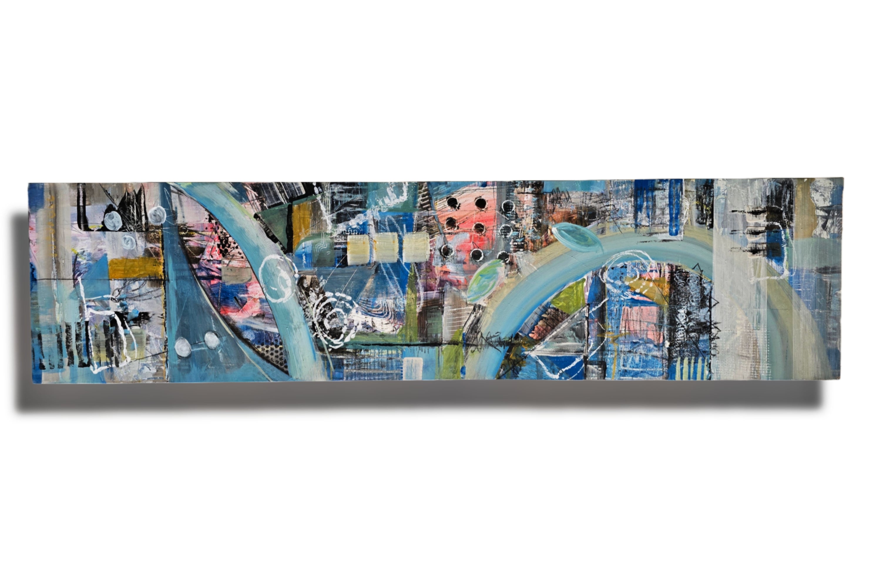Urban Mosaic - Hand-Painted Art Board 12"x48"