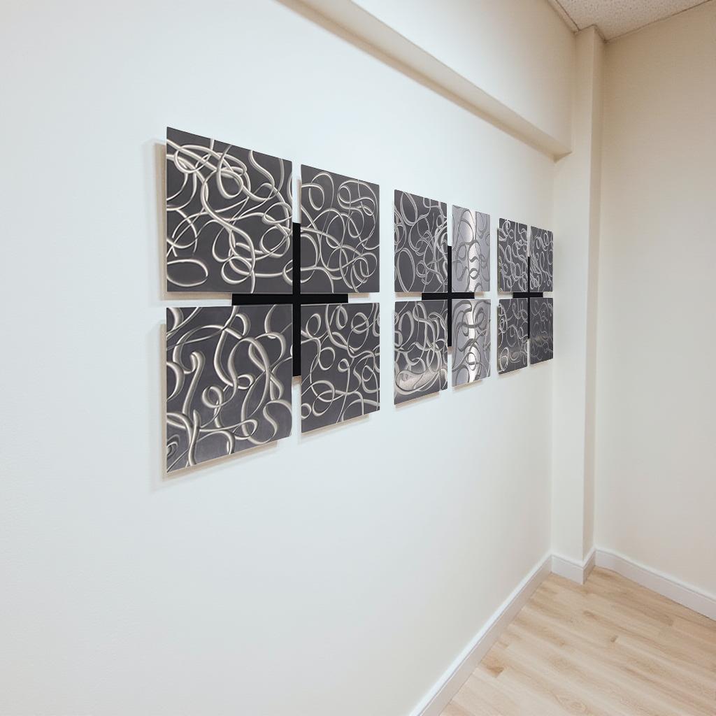 Infinite Flow - 3-Piece Metal Wall Art Set 12"x12"