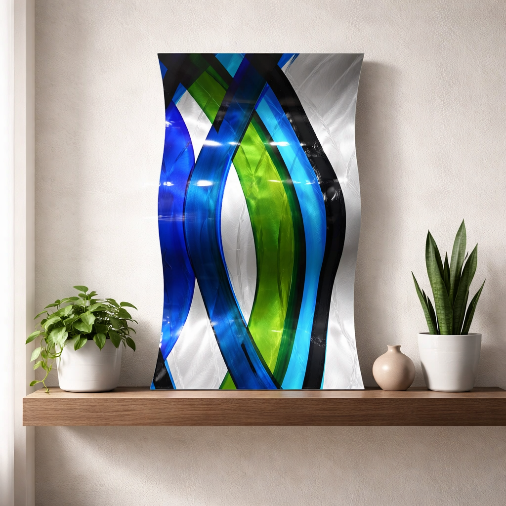 Vivid Tide - Metal Wave Wall Art 12"x19"  (gem p 27)