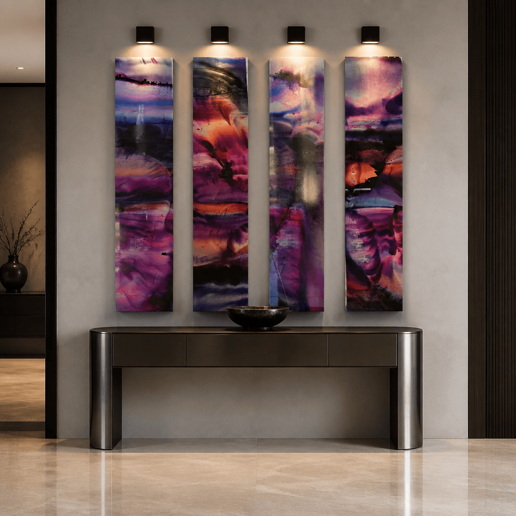 The Violet Hour - 4-Panel Metal Wall Art 8"x48" (each)
