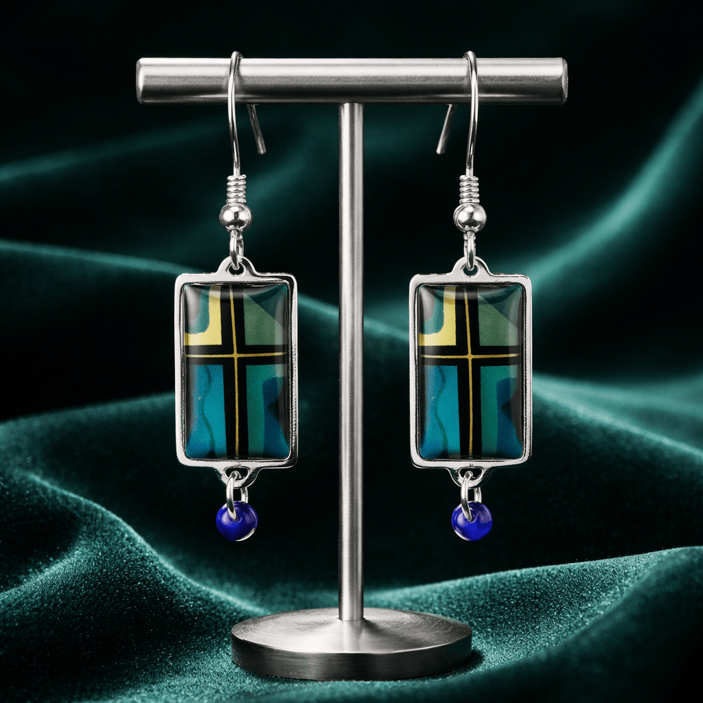 Emerald Cathedral Earrings 1.5"