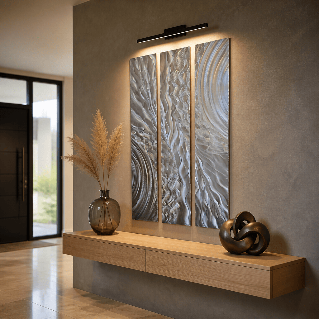 The Fracture - 3-Panel Metal Wall Art 8"x48" (each)