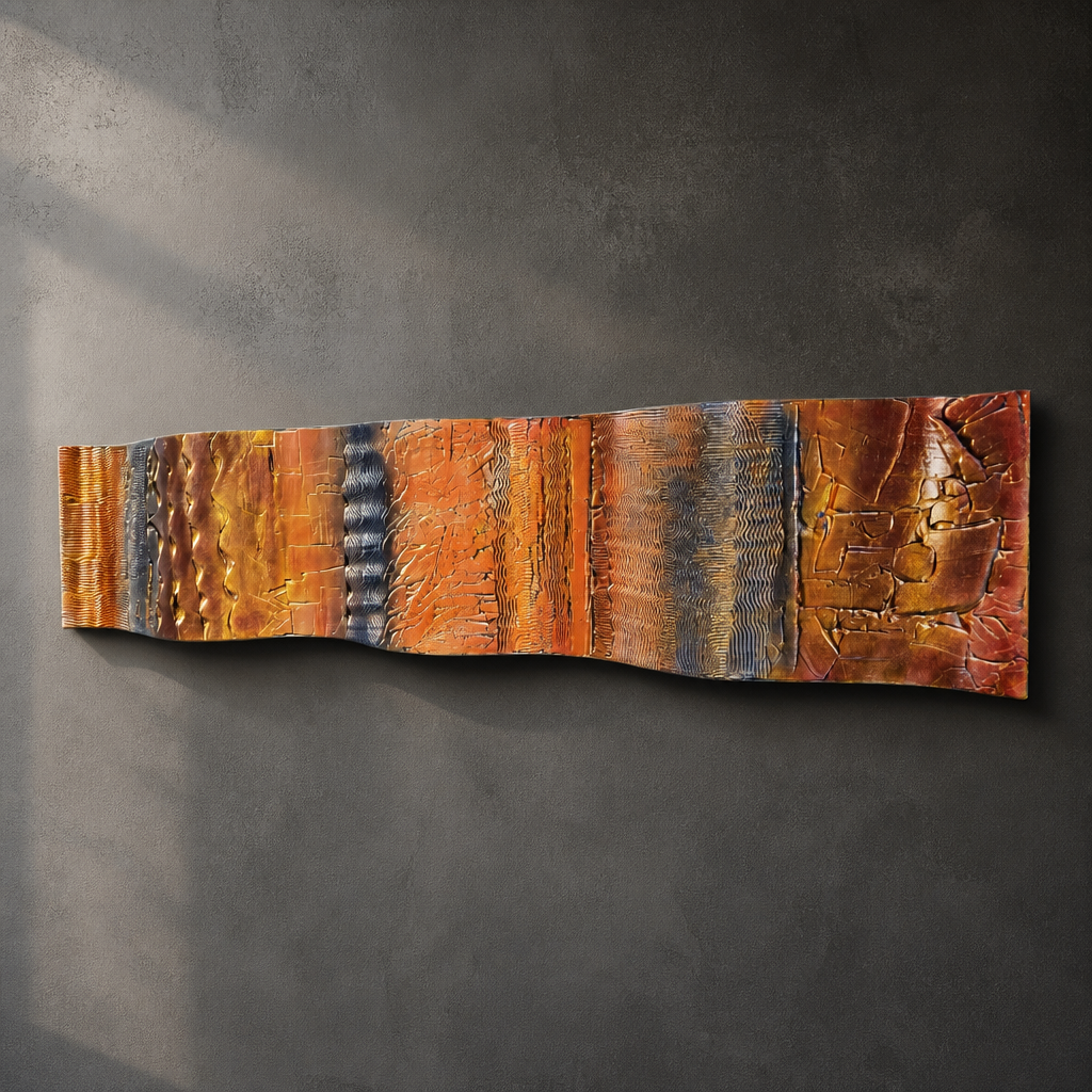 Ember Current Wave - Metal Wall Art 10"x46"