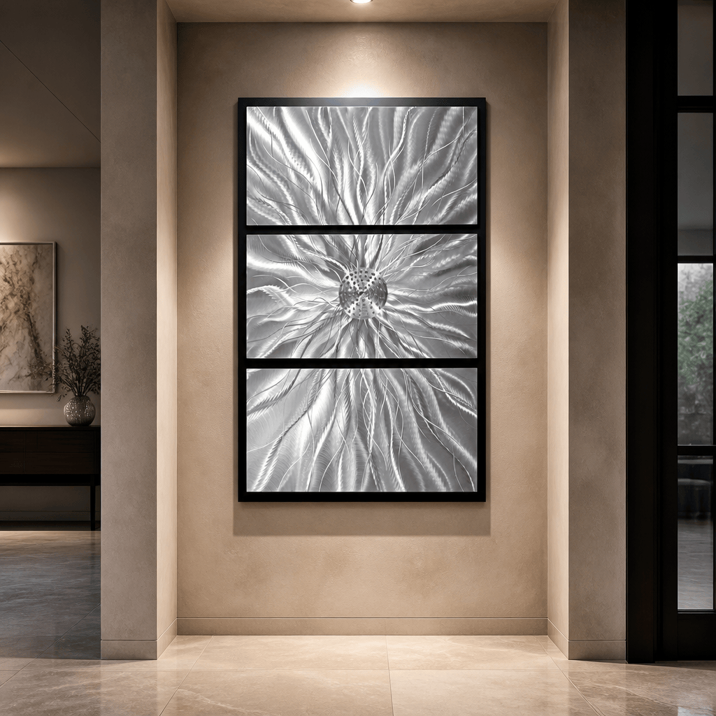 The Emanation - Three-Panel Brushed Aluminum Wall Art 27"x40"