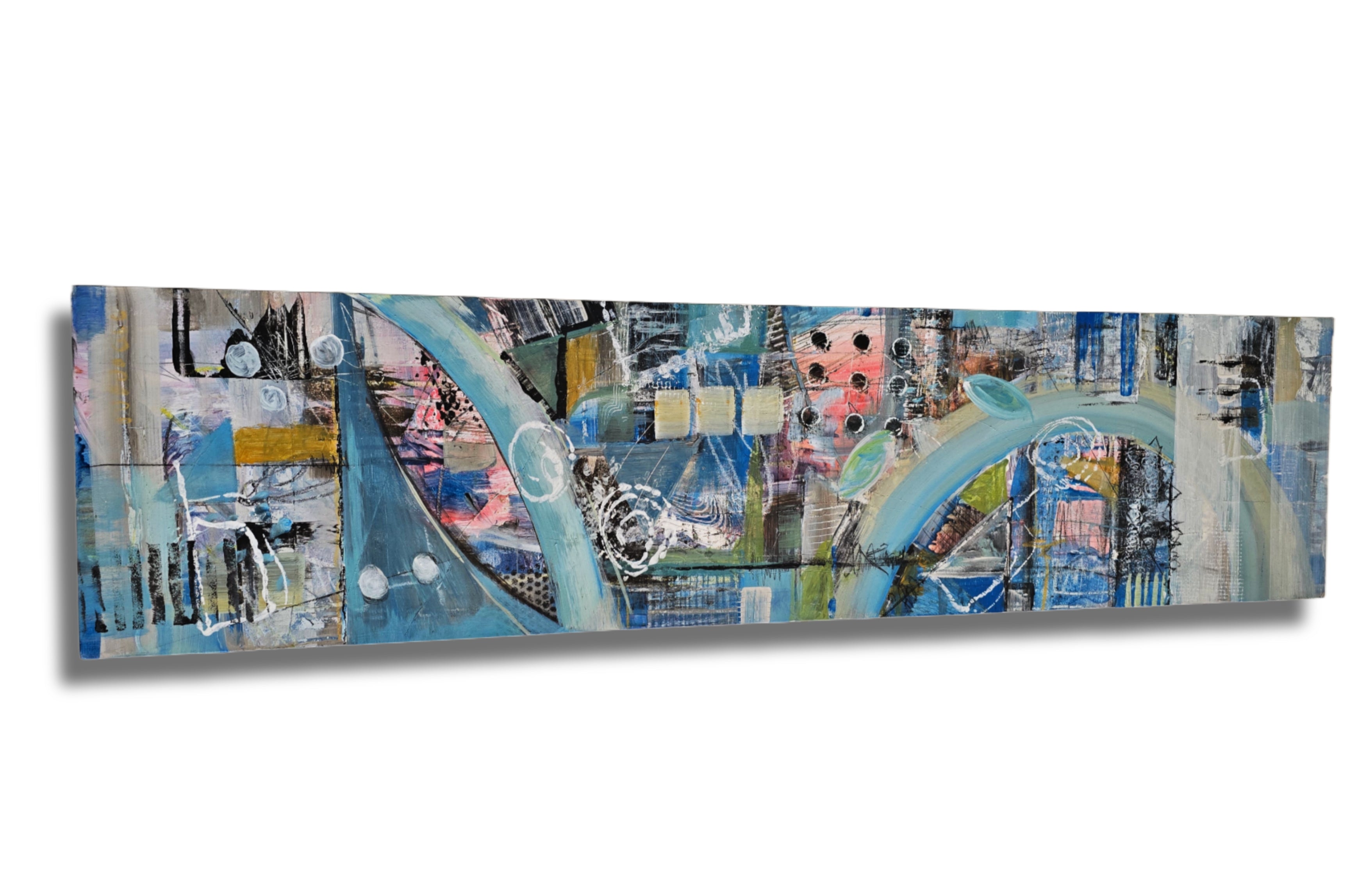 Urban Mosaic - Hand-Painted Art Board 12"x48"