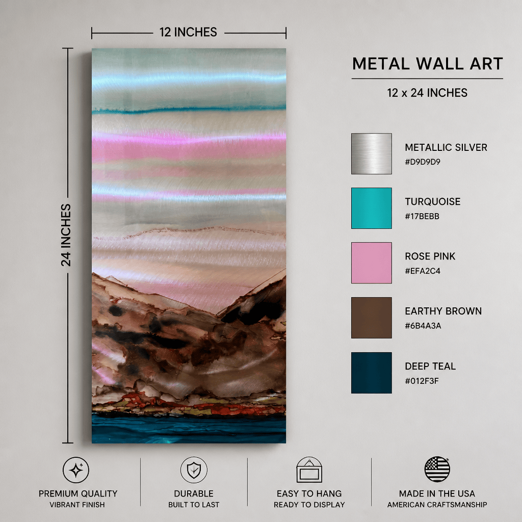 Terra Glow - Metal Wall Art 12"x24"