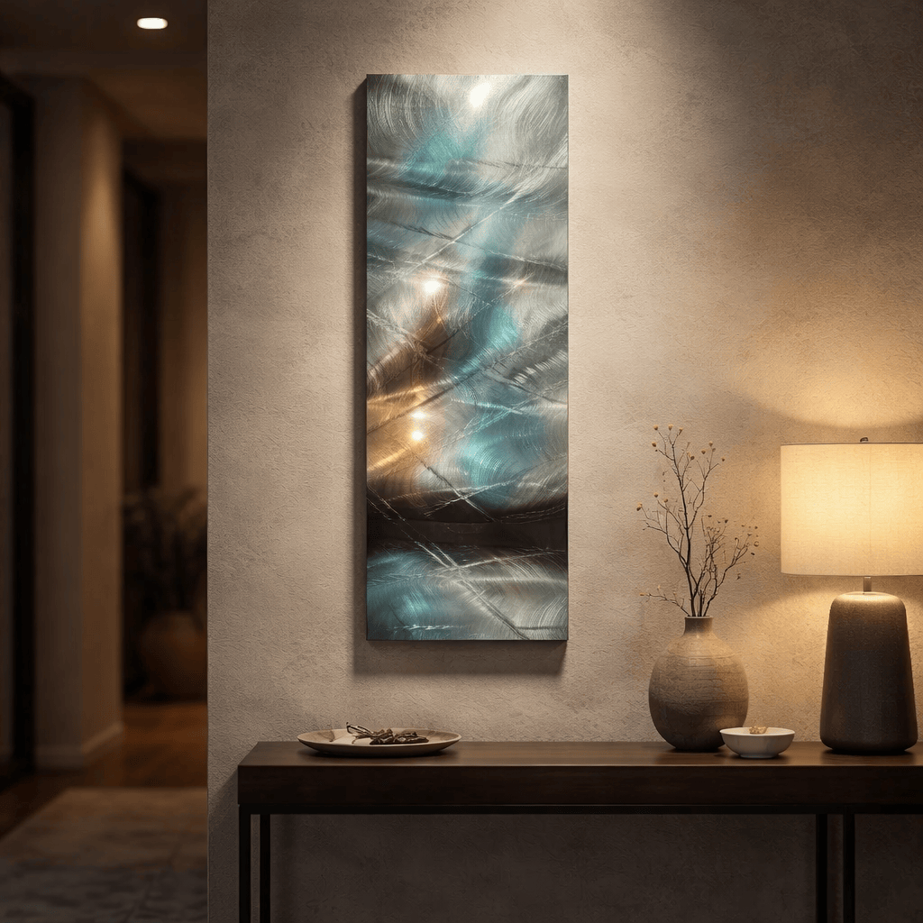 Tidal Luminance - Metal Wave Wall Art 10"x23"  (13w)