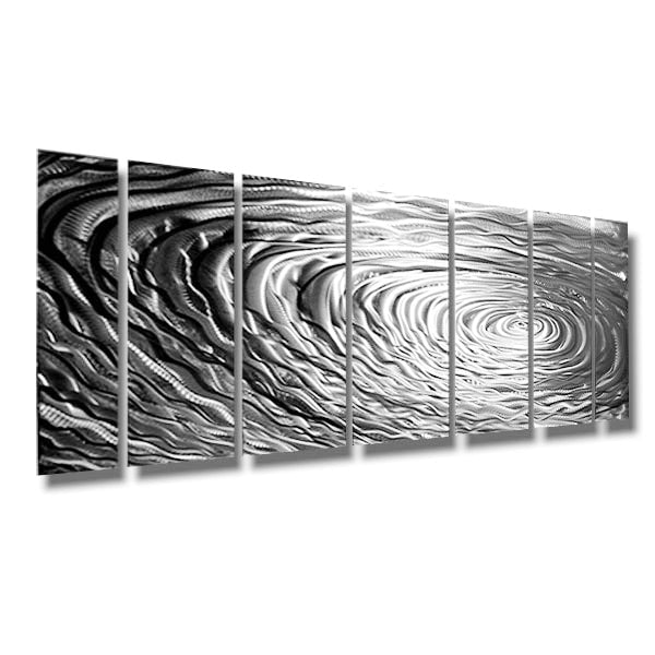 Silver Abstract Metal Wall Art Panels Jon Allen Indoor/Outdoor