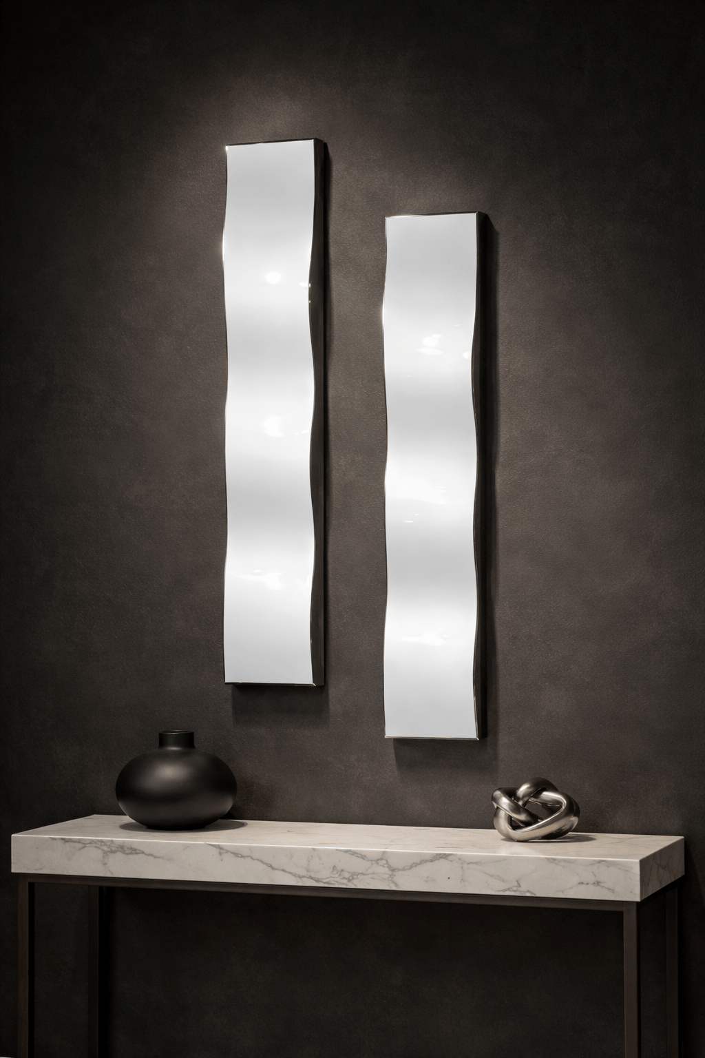 Pure Elegance - 2 Metal Wave Art 6"x48"each