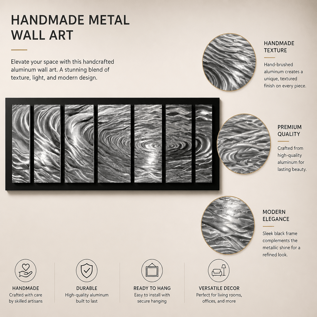 The Undercurrent - 7-Panel Metal Wall Art 28"x72"