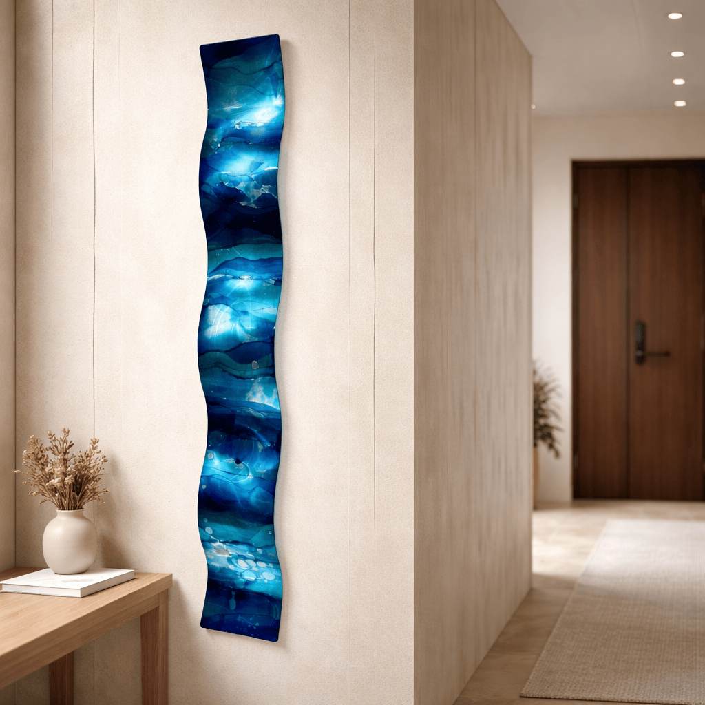Luminous Deep - Metal Wave Wall Art 6"x46"  (wav448)
