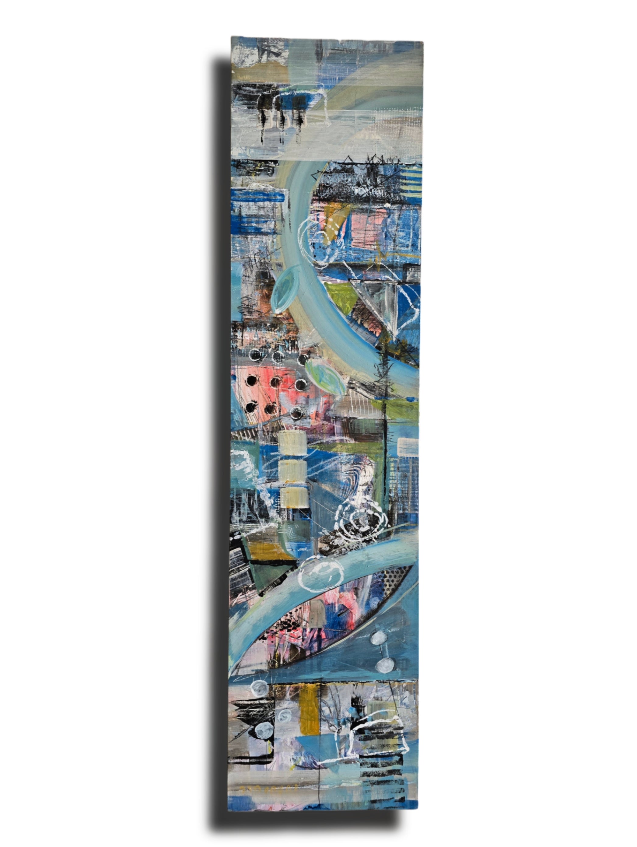 Urban Mosaic - Hand-Painted Art Board 12"x48"