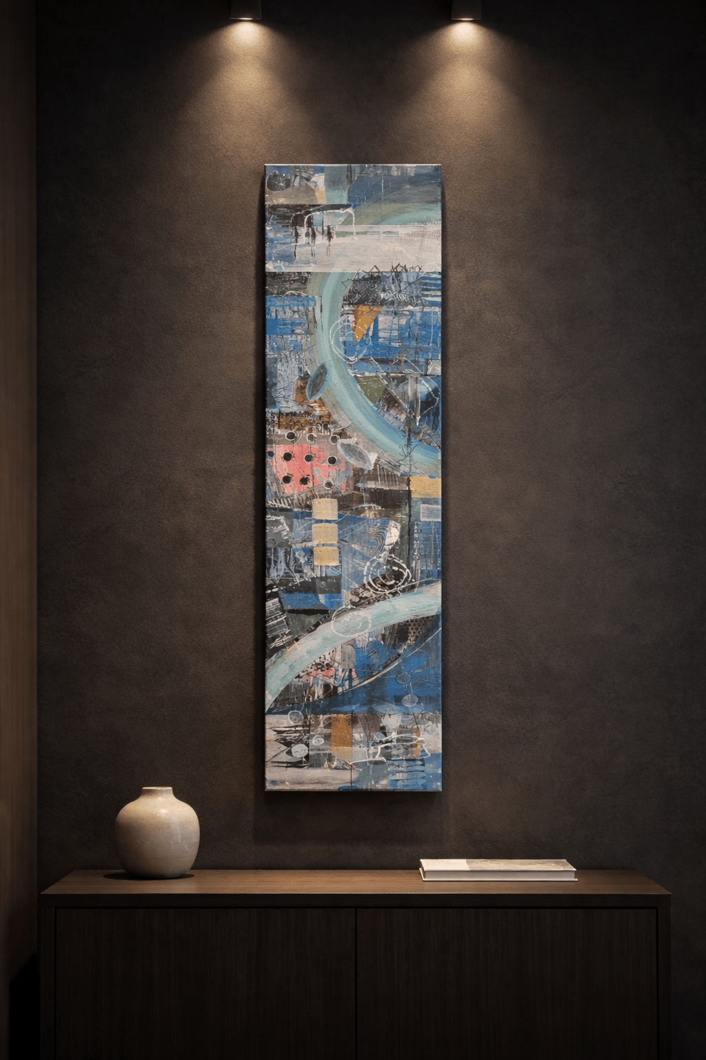 Urban Mosaic - Hand-Painted Art Board 12"x48"