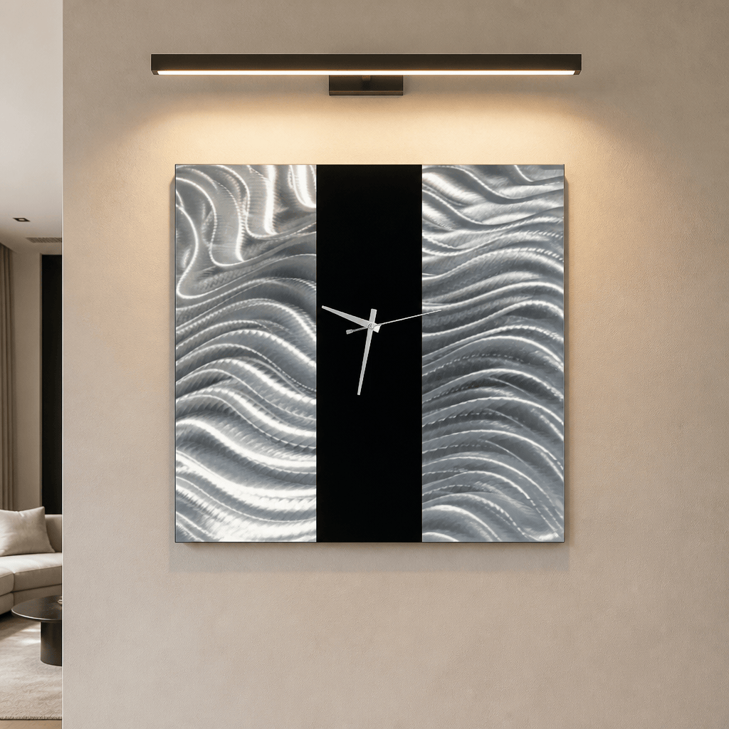 Midnight Current - Metal Wall Clock 24"x24"