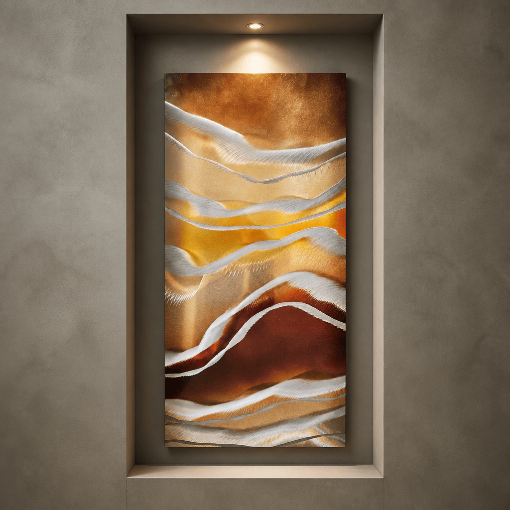 The Amber Drift - Metal Wall Art 12"x24"