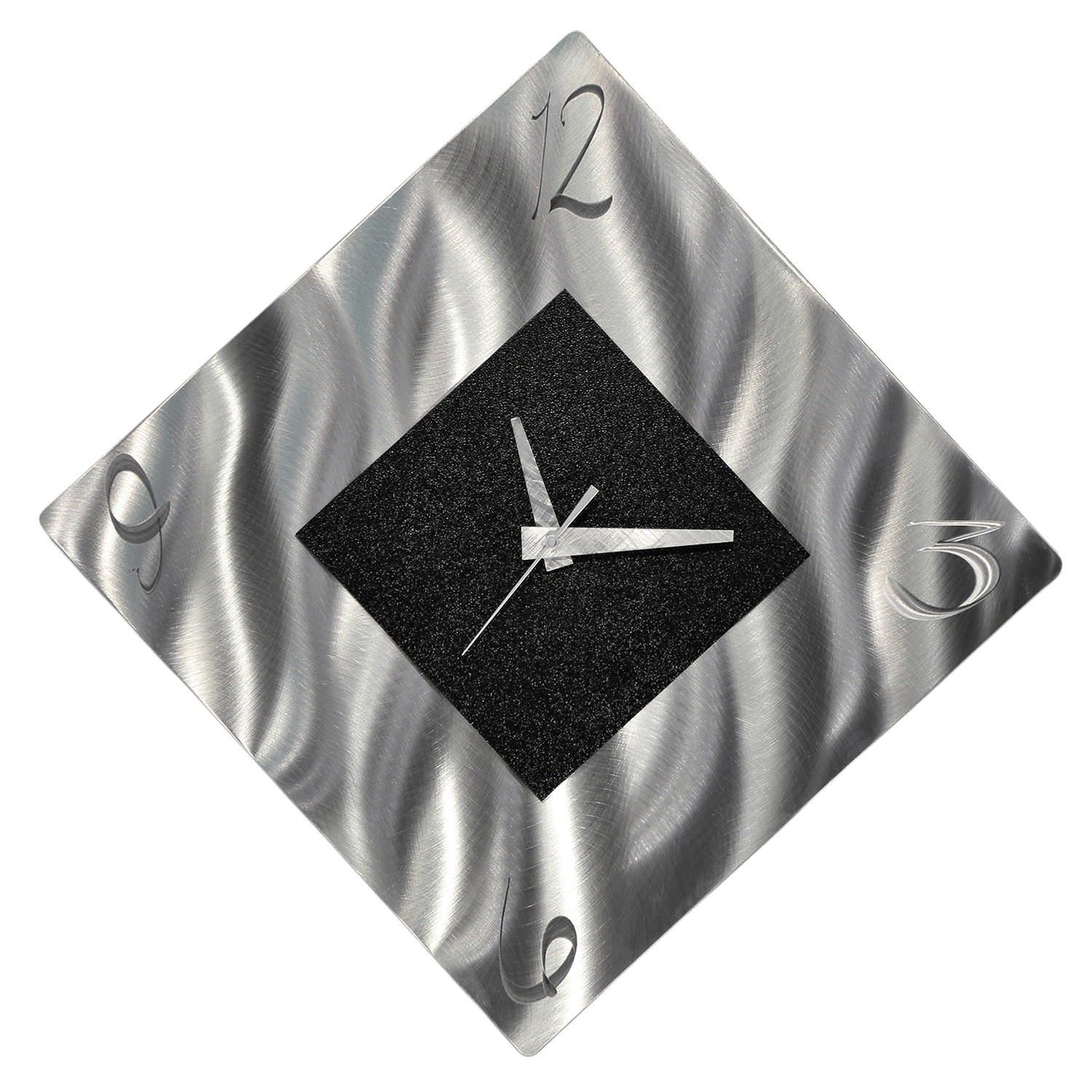 Obsidian Point - Metal Wall Clock 12"x12"