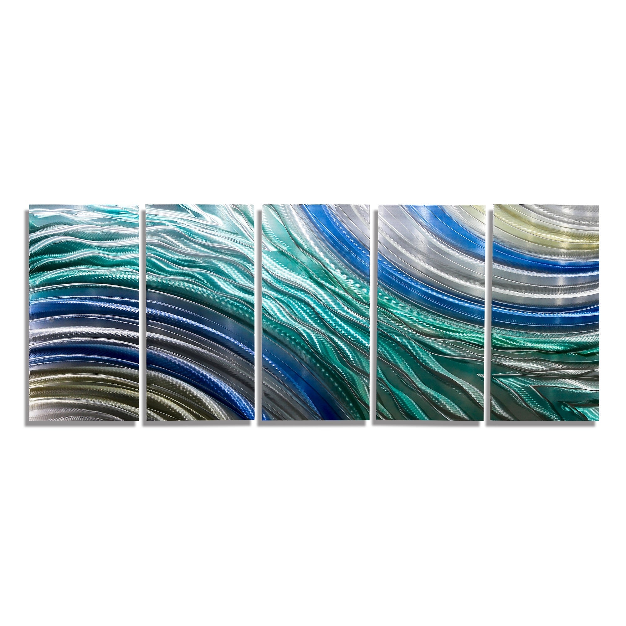 Coastal Reverie - 5-Panel Metal Wall Art  (wav 206)
