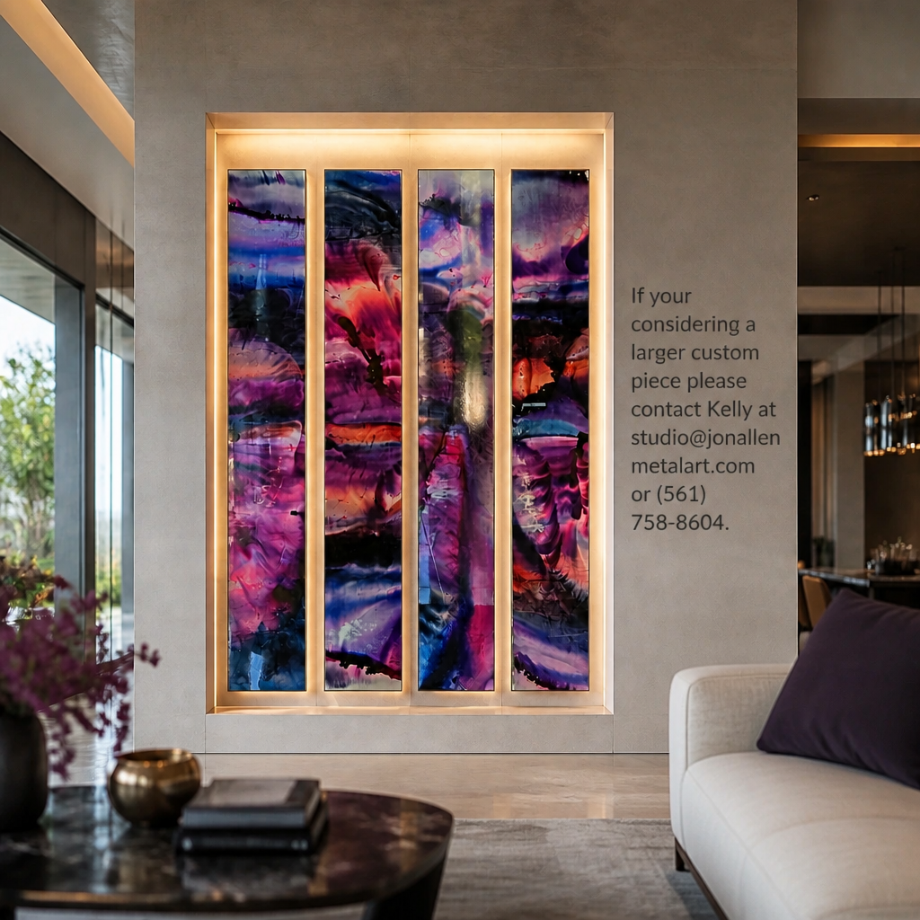 The Violet Hour - 4-Panel Metal Wall Art 8"x48" (each)